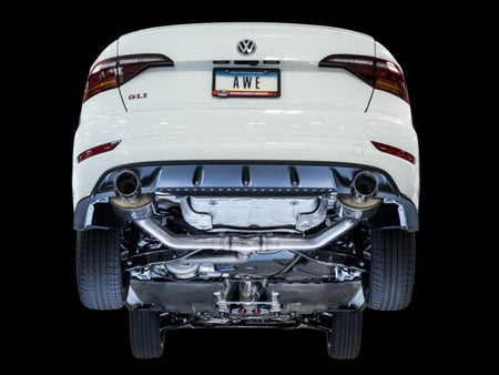 AWE Tuning 18 - 21 Volkswagen Jetta GLI Mk7 Touring Exhaust - Diamond Black Tips (Fits High - Flow DP) - CPC Performance