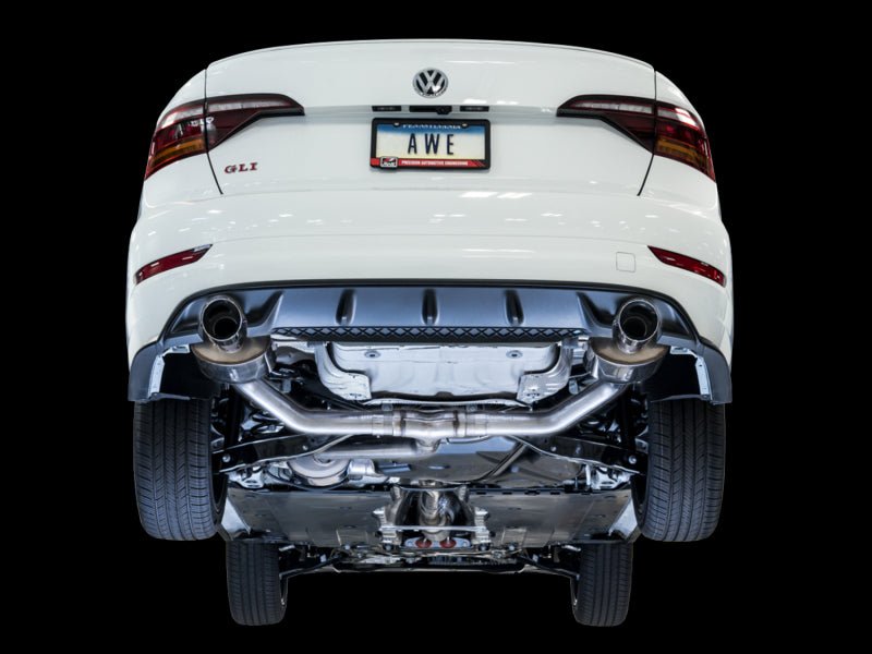 AWE Tuning 18 - 21 Volkswagen Jetta GLI Mk7 Touring Exhaust - Diamond Black Tips (Fits High - Flow DP) - CPC Performance