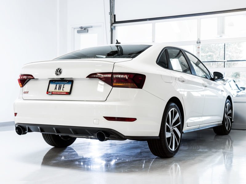 AWE Tuning 18 - 21 Volkswagen Jetta GLI Mk7 Touring Exhaust - Diamond Black Tips (Fits High - Flow DP) - CPC Performance