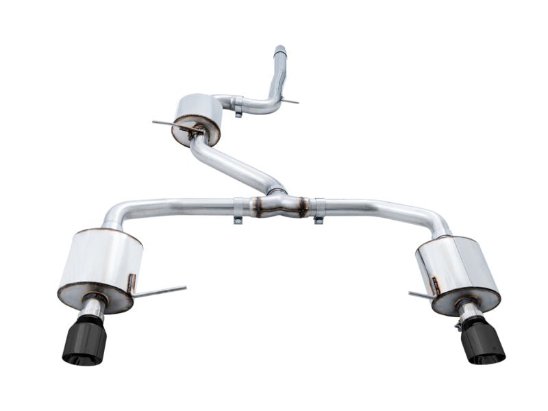 AWE Tuning 18 - 21 Volkswagen Jetta GLI Mk7 Touring Exhaust - Diamond Black Tips (Fits High - Flow DP) - CPC Performance