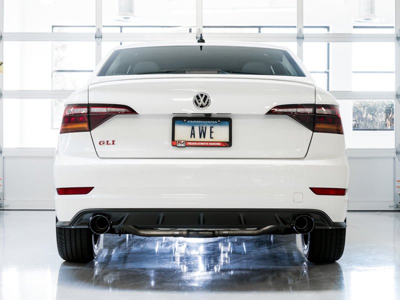 AWE Tuning 18 - 21 Volkswagen Jetta GLI Mk7 Track Edition Exhaust - Diamond Black Tips (Fits OEM DP) - CPC Performance