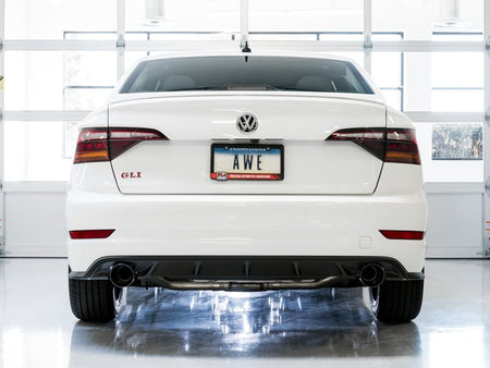 AWE Tuning 18 - 21 Volkswagen Jetta GLI Mk7 Track Edition Exhaust - Diamond Black Tips (Fits OEM DP) - CPC Performance