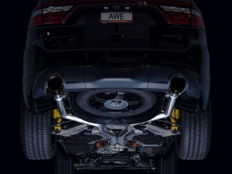 AWE Tuning 18 - 23 Dodge Durango SRT & Hellcat Track Edition Exhaust - Diamond Black Tips - CPC Performance