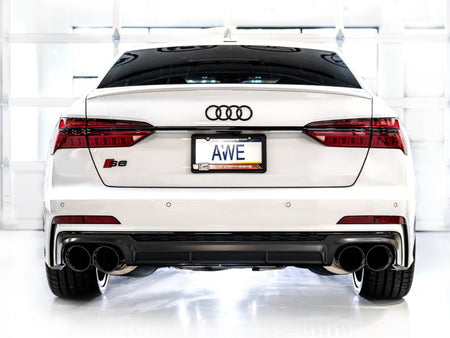 AWE Tuning 19 - 23 Audi C8 S6/S7 2.9T V6 AWD Touring Edition Exhaust - Diamond Black Tips - CPC Performance