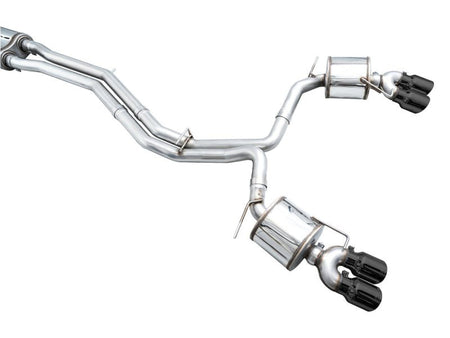 AWE Tuning 19 - 23 Audi C8 S6/S7 2.9T V6 AWD Touring Edition Exhaust - Diamond Black Tips - CPC Performance
