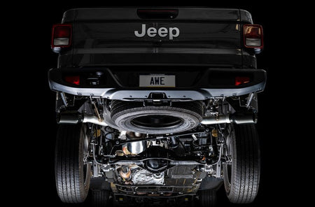 AWE Tuning 20 - 21 Jeep Gladiator JT 3.6L Tread Edition Cat - Back Dual Exhaust - Diamond Black Tip - CPC Performance