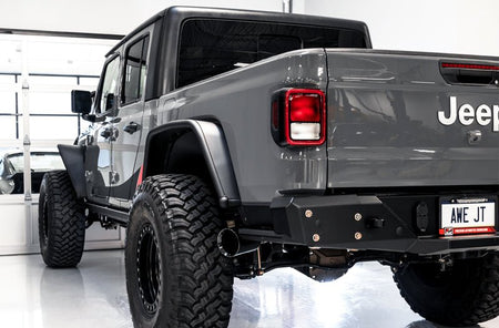 AWE Tuning 20 - 21 Jeep Gladiator JT 3.6L Tread Edition Cat - Back Dual Exhaust - Diamond Black Tip - CPC Performance