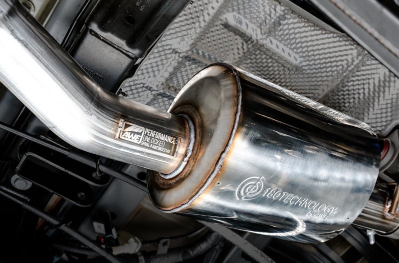 AWE Tuning 20 - 21 Jeep Gladiator JT 3.6L Tread Edition Cat - Back Dual Exhaust - Diamond Black Tip - CPC Performance