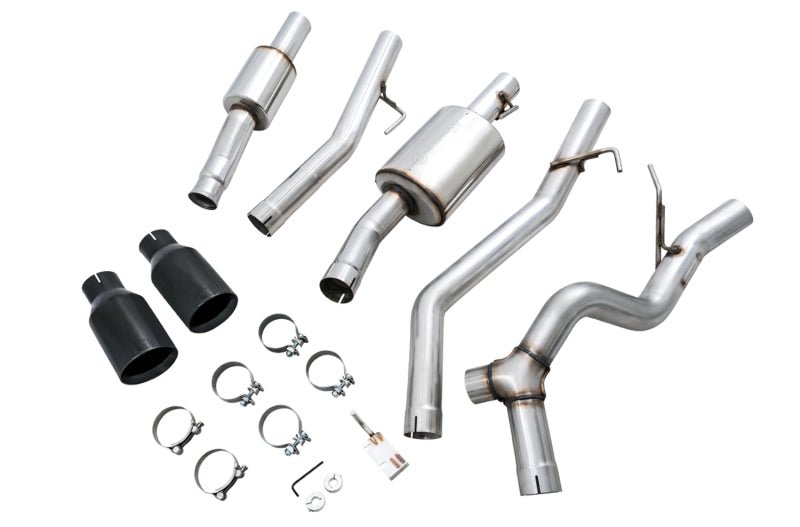 AWE Tuning 20 - 21 Jeep Gladiator JT 3.6L Tread Edition Cat - Back Dual Exhaust - Diamond Black Tip - CPC Performance