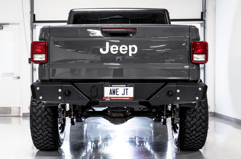 AWE Tuning 20 - 21 Jeep Gladiator JT 3.6L Tread Edition Cat - Back Dual Exhaust - Diamond Black Tip - CPC Performance