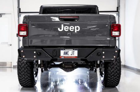 AWE Tuning 20 - 21 Jeep Gladiator JT 3.6L Tread Edition Cat - Back Dual Exhaust - Diamond Black Tip - CPC Performance