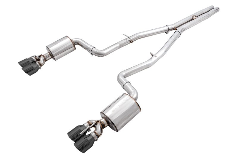 AWE Tuning 2015+ Dodge Challenger 6.4L/6.2L Non - Resonated Touring Edition Exhaust - Quad Black Tips - CPC Performance