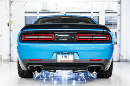 AWE Tuning 2015+ Dodge Challenger 6.4L/6.2L Non - Resonated Touring Edition Exhaust - Quad Black Tips - CPC Performance