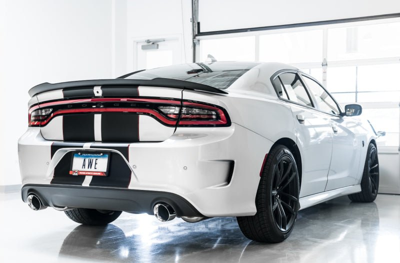 AWE Tuning 2015+ Dodge Charger 6.4L/6.2L Supercharged Track Edition Exhaust - Chrome Silver Tips - CPC Performance
