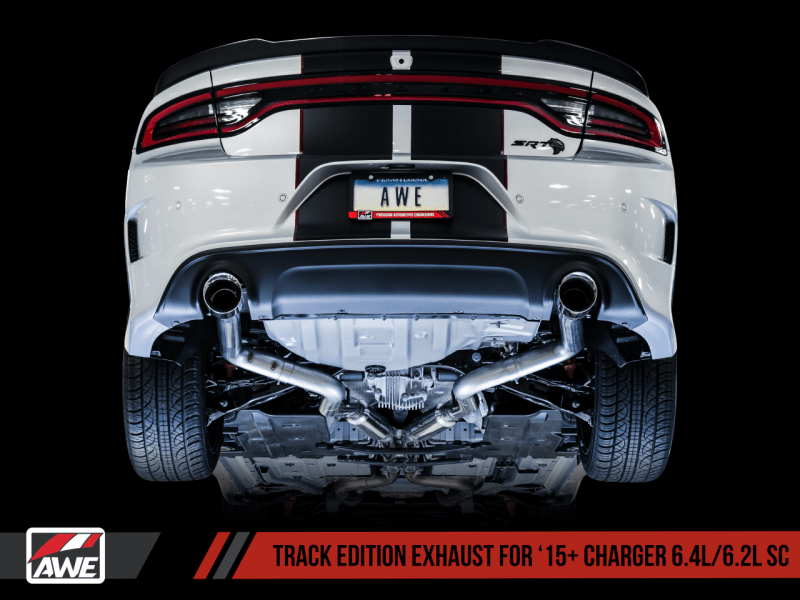 AWE Tuning 2015+ Dodge Charger 6.4L/6.2L Supercharged Track Edition Exhaust - Diamond Black Tips - CPC Performance