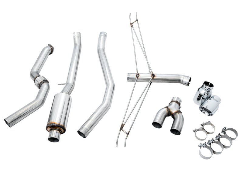 AWE Tuning 2016+ Honda Civic Si Track Edition Exhaust w/Front Pipe & Dual Chrome Silver Tips - CPC Performance