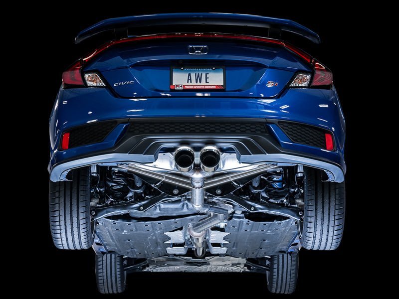 AWE Tuning 2016+ Honda Civic Si Track Edition Exhaust w/Front Pipe & Dual Chrome Silver Tips - CPC Performance