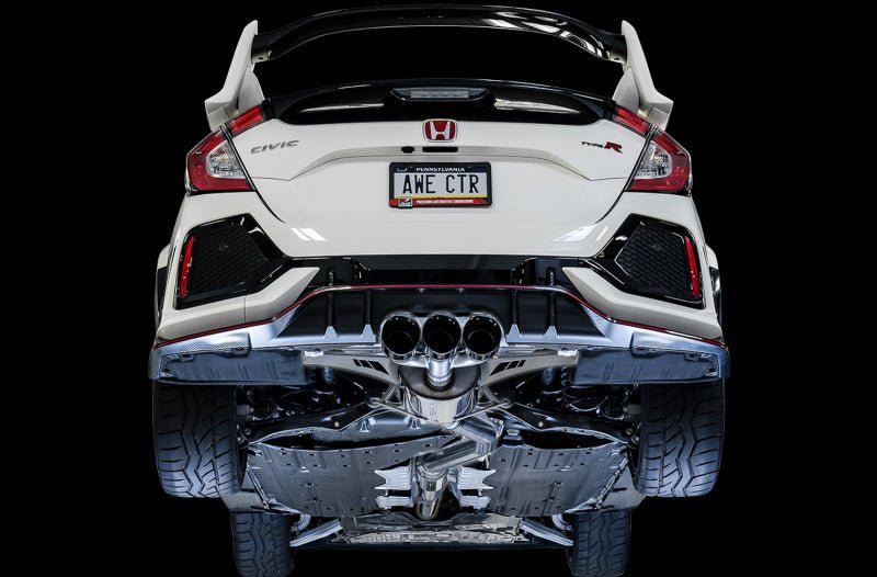 AWE Tuning 2017+ Honda Civic Type R Touring Edition Exhaust w/Front & Mid Pipe - Diamond Blk Tips - CPC Performance