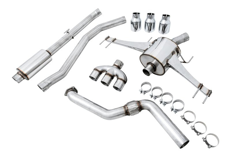 AWE Tuning 2017+ Honda Civic Type R Touring Edition Exhaust w/Front & Mid Pipes - Chrome Silver Tips - CPC Performance