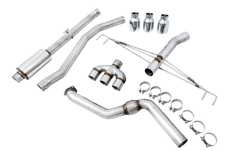 AWE Tuning 2017+ Honda Civic Type R Track Edition Exhaust w/Front Pipe & Triple Chrome Silver Tips - CPC Performance
