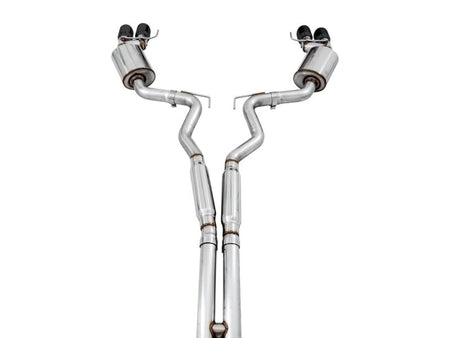 AWE Tuning 2018+ Ford Mustang GT (S550) Cat - back Exhaust - Touring Edition (Quad Diamond Black Tips) - CPC Performance