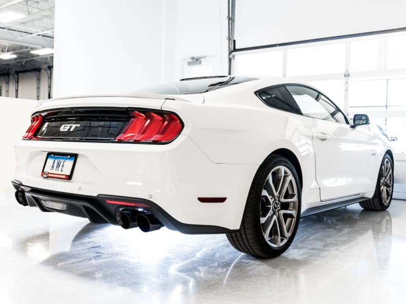 AWE Tuning 2018+ Ford Mustang GT (S550) Cat - back Exhaust - Touring Edition (Quad Diamond Black Tips) - CPC Performance