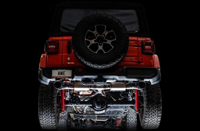 AWE Tuning 2018+ Jeep Wrangler JL/JLU Tread Edition Axle - Back Dual Exhaust - Diamond Black Tips - CPC Performance