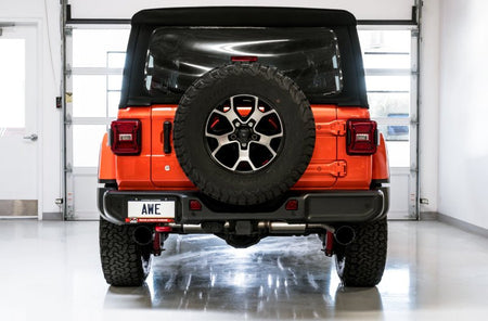 AWE Tuning 2018+ Jeep Wrangler JL/JLU Tread Edition Axle - Back Dual Exhaust - Diamond Black Tips - CPC Performance