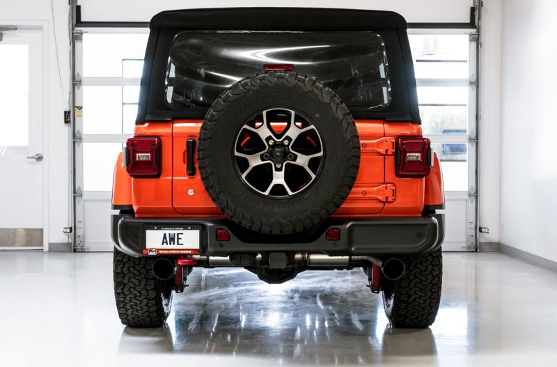 AWE Tuning 2018+ Jeep Wrangler JL/JLU Tread Edition Axle - Back Dual Exhaust - Diamond Black Tips - CPC Performance