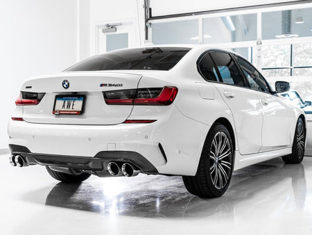 AWE Tuning 2019+ BMW M340i (G20) Non - Resonated Touring Edition Exhaust - Quad Chrome Silver Tips - CPC Performance