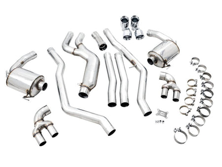 AWE Tuning 2019+ BMW M340i (G20) Non - Resonated Touring Edition Exhaust - Quad Chrome Silver Tips - CPC Performance