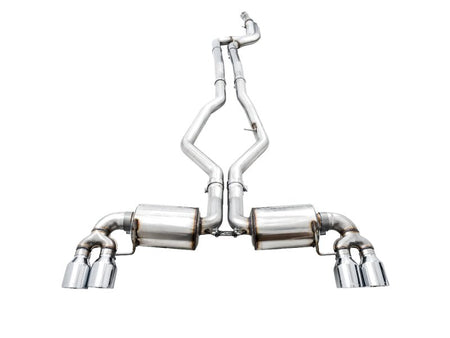 AWE Tuning 2019+ BMW M340i (G20) Non - Resonated Touring Edition Exhaust - Quad Chrome Silver Tips - CPC Performance
