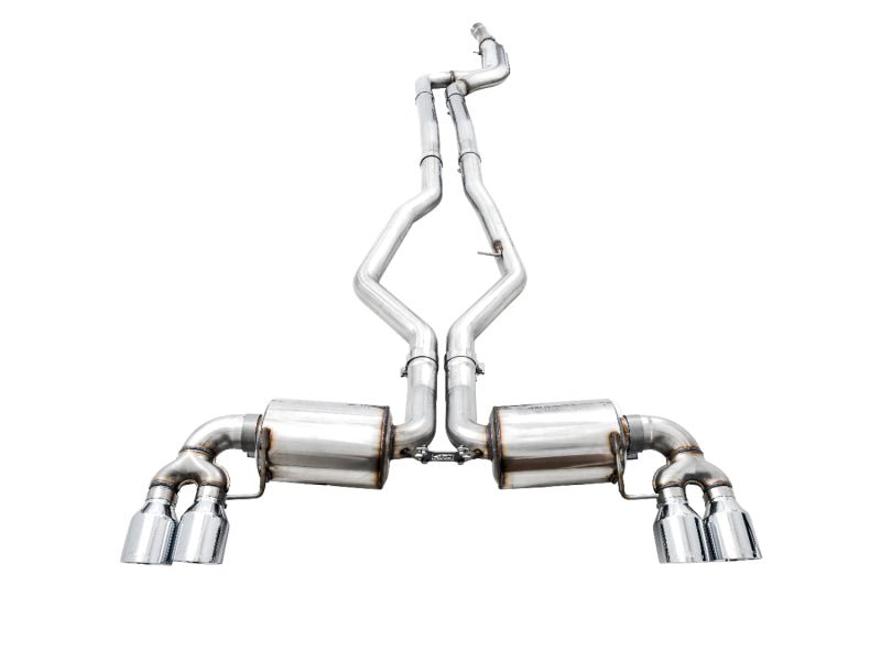 AWE Tuning 2019+ BMW M340i (G20) Non - Resonated Touring Edition Exhaust - Quad Chrome Silver Tips - CPC Performance