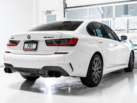 AWE Tuning 2019+ BMW M340i (G20) Resonated Touring Edition Exhaust - Quad Diamond Black Tips - CPC Performance