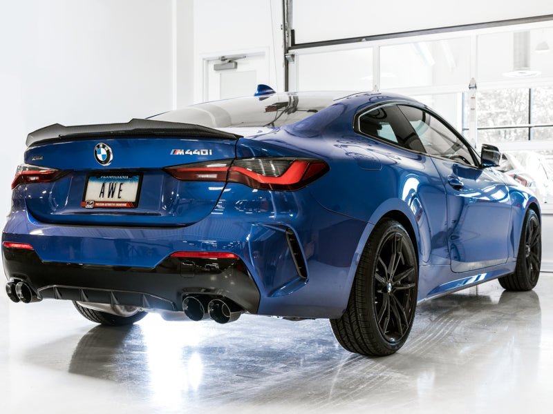 AWE Tuning 2019+ BMW M340i (G20) Resonated Touring Edition Exhaust - Quad Diamond Black Tips - CPC Performance
