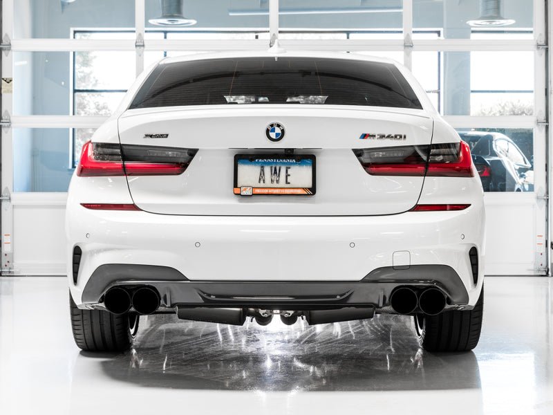 AWE Tuning 2019+ BMW M340i (G20) Resonated Touring Edition Exhaust - Quad Diamond Black Tips - CPC Performance