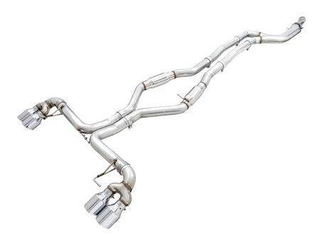 AWE Tuning 2019+ BMW M340i (G20) Track Edition Exhaust - Quad Chrome Silver Tips - CPC Performance