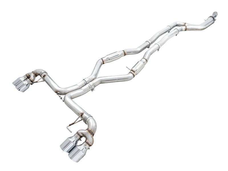 AWE Tuning 2019+ BMW M340i (G20) Track Edition Exhaust - Quad Chrome Silver Tips - CPC Performance