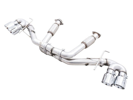 AWE Tuning 2020 Chevrolet Corvette (C8) Track Edition Exhaust - Quad Chrome Silver Tips - CPC Performance