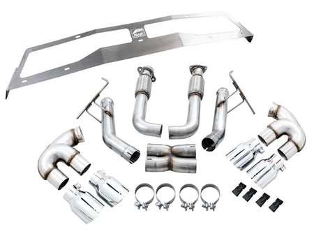 AWE Tuning 2020 Chevrolet Corvette (C8) Track Edition Exhaust - Quad Chrome Silver Tips - CPC Performance