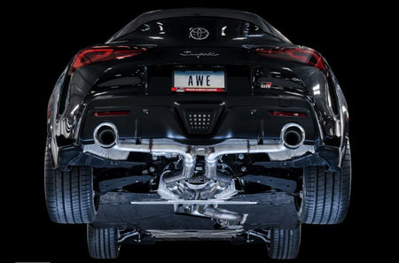 AWE Tuning 2020 Toyota Supra A90 Track Edition Exhaust - 5in Chrome Silver Tips - CPC Performance
