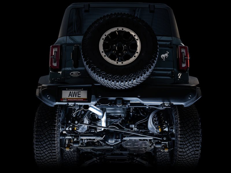 AWE Tuning 2021+ Ford Bronco 0FG Exhaust (No Tips) w/ Bash Guard - CPC Performance
