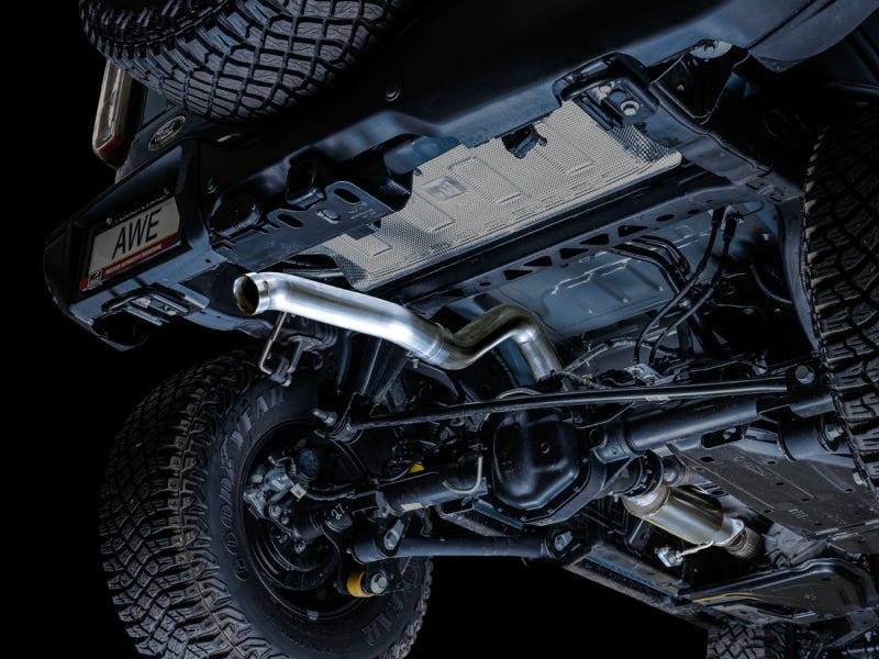 AWE Tuning 2021+ Ford Bronco 0FG Exhaust (No Tips) w/ Bash Guard - CPC Performance