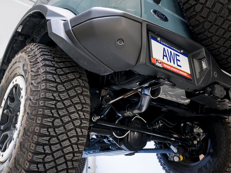 AWE Tuning 2021+ Ford Bronco 0FG Exhaust (No Tips) w/ Bash Guard - CPC Performance