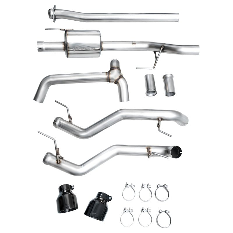 AWE Tuning 2021+ Ford F - 150 Tremor (w/ Bumper Cutouts) 0FG Non - Resonated Catback - Diamond Black Tips - CPC Performance