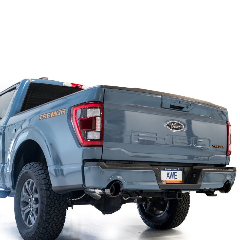 AWE Tuning 2021+ Ford F - 150 Tremor (w/ Bumper Cutouts) 0FG Non - Resonated Catback - Diamond Black Tips - CPC Performance