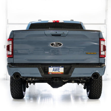 AWE Tuning 2021+ Ford F - 150 Tremor (w/ Bumper Cutouts) 0FG Non - Resonated Catback - Diamond Black Tips - CPC Performance