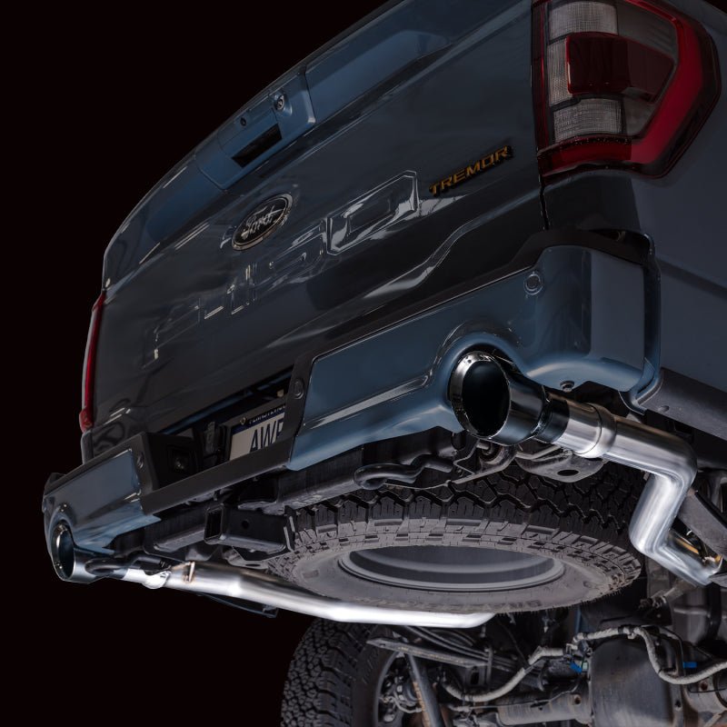 AWE Tuning 2021+ Ford F - 150 Tremor (w/ Bumper Cutouts) 0FG Non - Resonated Catback - Diamond Black Tips - CPC Performance