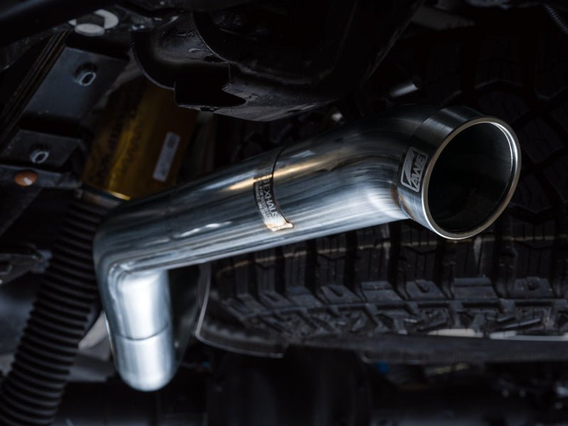 AWE Tuning 22 - 23 GMC Sierra 1500 AT4X 6.2L 0FG Catback Split Dual (Flat Bumper) - Bashguard(No Tips) - CPC Performance