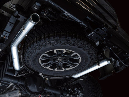 AWE Tuning 22 - 23 GMC Sierra 1500 AT4X 6.2L 0FG Catback Split Dual (Flat Bumper) - Bashguard(No Tips) - CPC Performance
